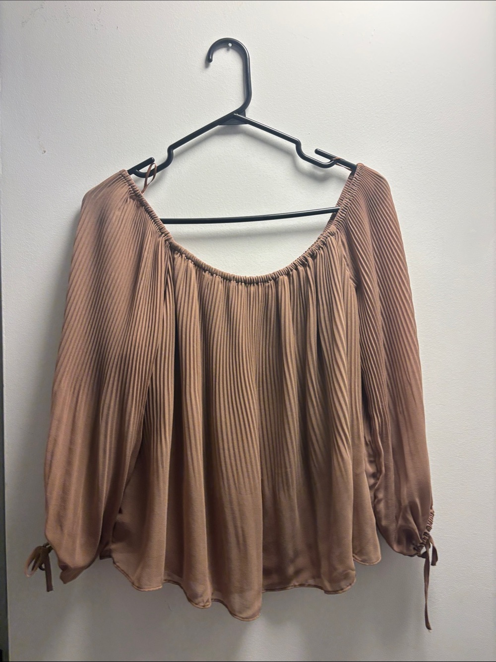 Dynamite Pleated Off-Shoulder Blouse